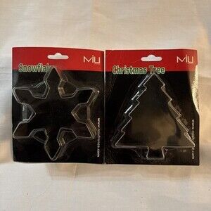 Cookie Cutters-Miu France-Large-Snowflake-Christmas Tree-Metal-Recipes on Back-2